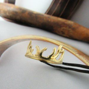Gold Wedding Ring | Handmade Band for women | Crown Design